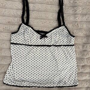 Edikted Black Polka Dot White Camisole Size S